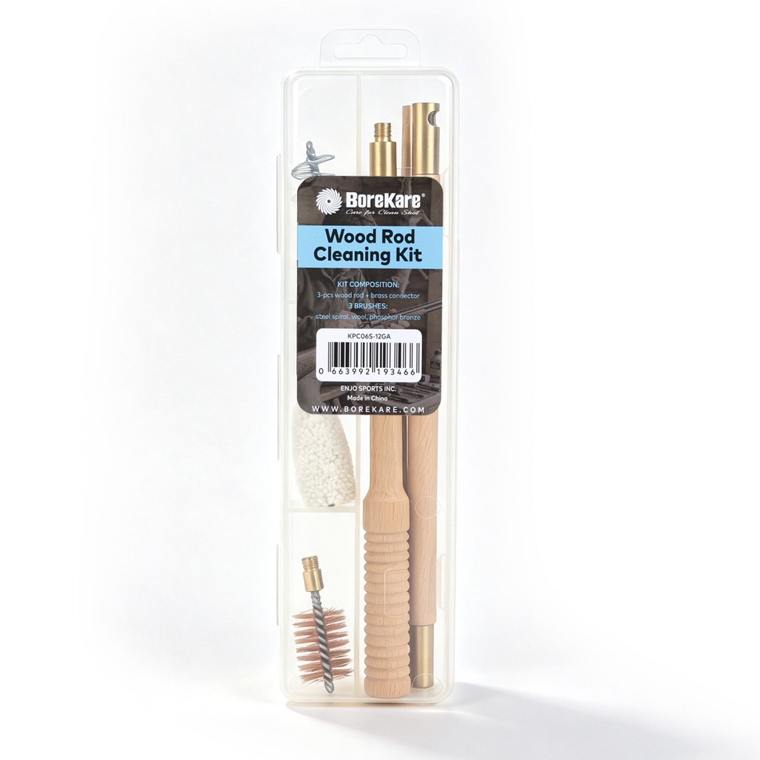BOREKARE 12 Gauge Wood Shotgun Cleaning Kit